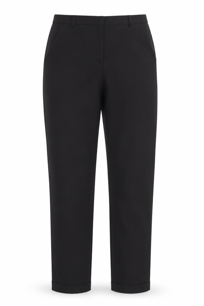 Front view of ASOS Women’s Black, size UK 8, Workwear Flat Front Straight Trousers