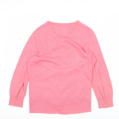 Mantaray Women’s Pink Cotton Cardigan Size 10 V-Neck Pockets