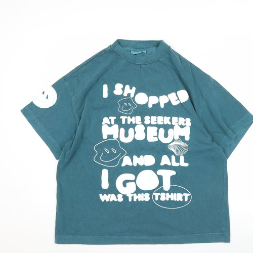 Sisters & Seekers Mens Blue XS Graphic Print Cotton T-Shirt