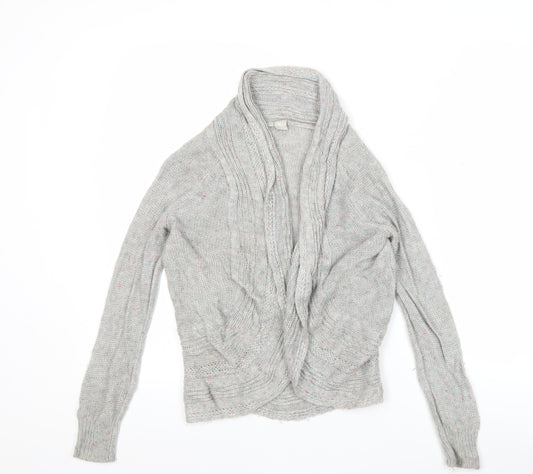 Tu Girls Grey Cardigan Jumper 8 Years Acrylic Knit Long Sleeve