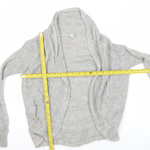 Tu Girls Grey Cardigan Jumper 8 Years Acrylic Knit Long Sleeve