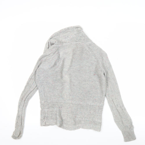 Tu Girls Grey Cardigan Jumper 8 Years Acrylic Knit Long Sleeve