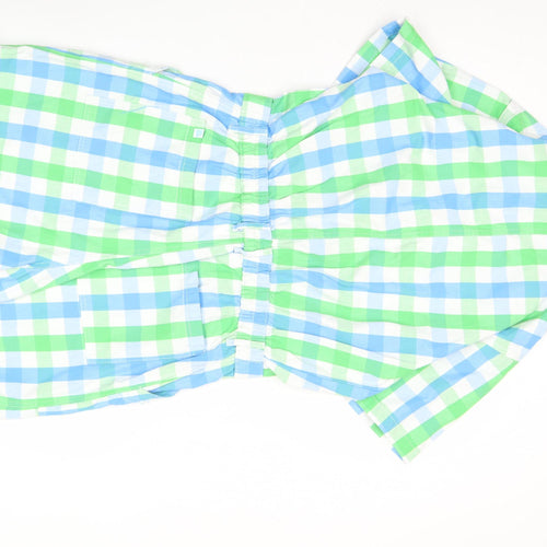 Big Bud Press Unisex Adults Blue Green Check XL Cotton Jumpsuit