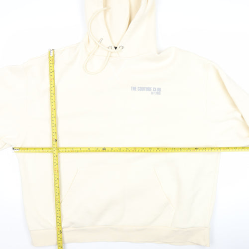 The Couture Club Men’s Beige XS Pullover Hoodie Logo Graphic