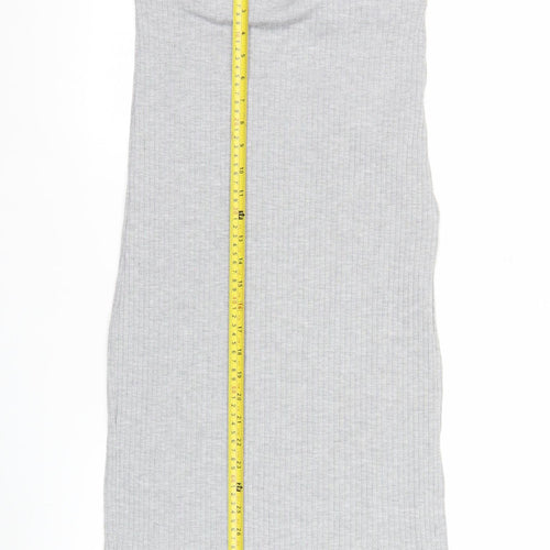 Stradivarius Women’s Grey Pencil Jersey Stretch Skirt Size S