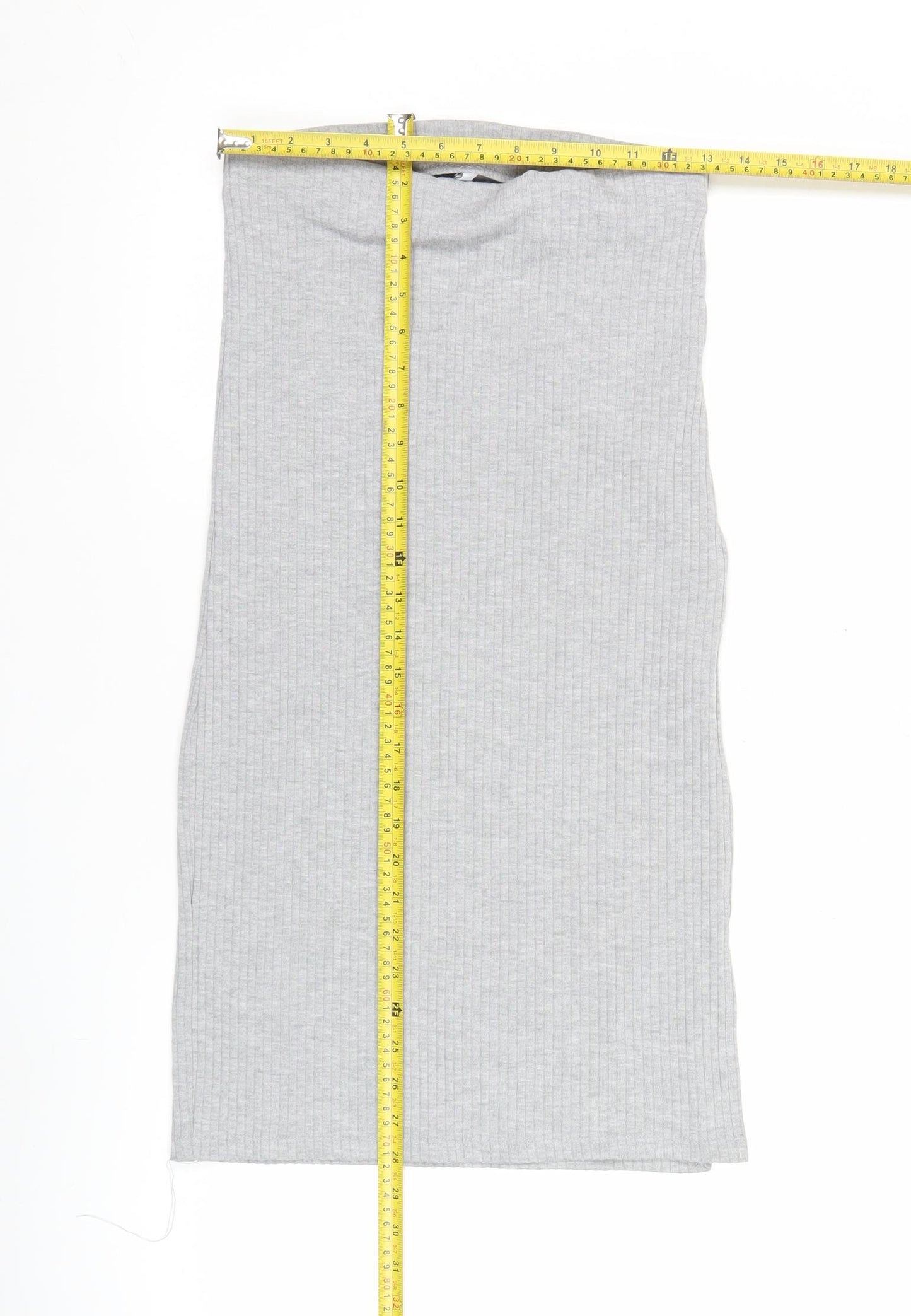 Stradivarius Women’s Grey Pencil Jersey Stretch Skirt Size S