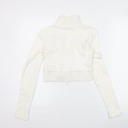 Bershka Women’s White Full Zip Venice Italy Jumper Size S