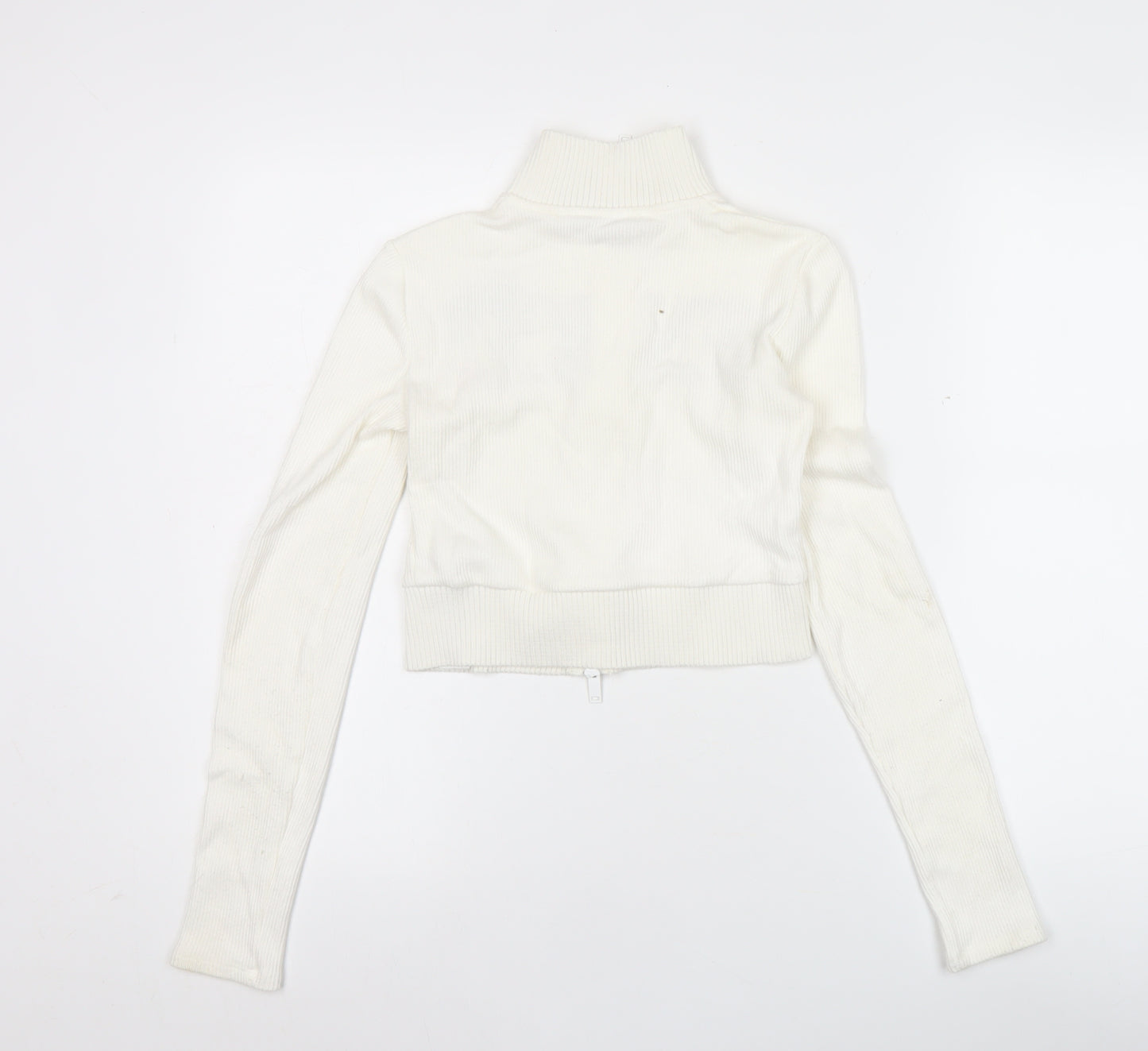 Bershka Women’s White Full Zip Venice Italy Jumper Size S