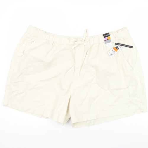 Dunnes Women’s Ivory XL Relaxed Fit Casual Shorts Cotton Lyocell