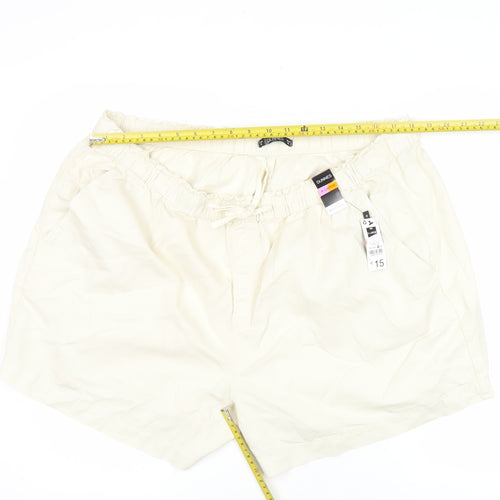 Dunnes Women’s Ivory XL Relaxed Fit Casual Shorts Cotton Lyocell