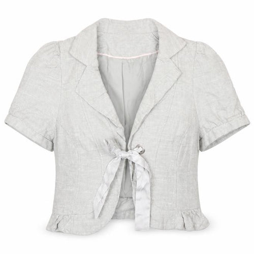 New Look Women’s Grey Linen Blend Cropped Blazer UK 14