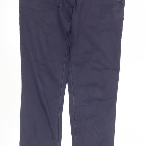 Napapijri Women Blue Chino Straight Leg Cotton Trousers Size 14