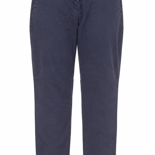 Napapijri Women Blue Chino Straight Leg Cotton Trousers Size 14
