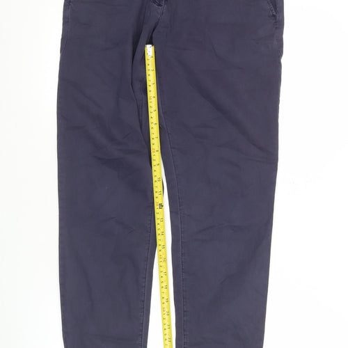 Napapijri Women Blue Chino Straight Leg Cotton Trousers Size 14