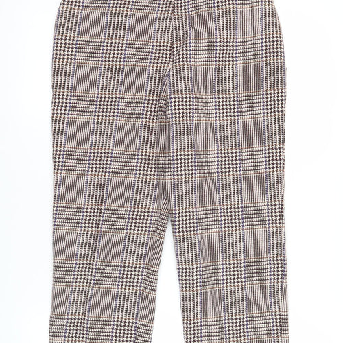 Marks and Spencer Women's Multicoloured Check Trousers Size 8 Straight Leg