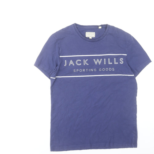 Jack Wills Men’s Blue Small Graphic Logo T-Shirt Cotton