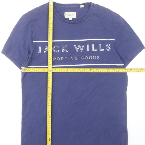 Jack Wills Men’s Blue Small Graphic Logo T-Shirt Cotton