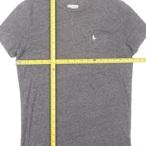 Jack Wills Mens Grey XS Crew Neck Short Sleeve Cotton Blend T-Shirt