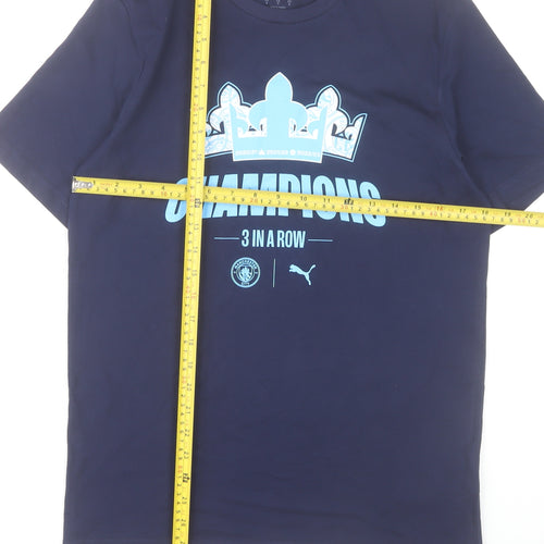 Puma Manchester City Men's Blue Small Champions Graphic T-Shirt
