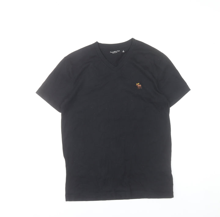 Abercrombie & Fitch Men's Black V-Neck T-Shirt Size S
