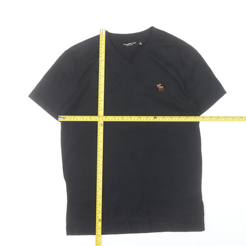 Abercrombie & Fitch Men's Black V-Neck T-Shirt Size S