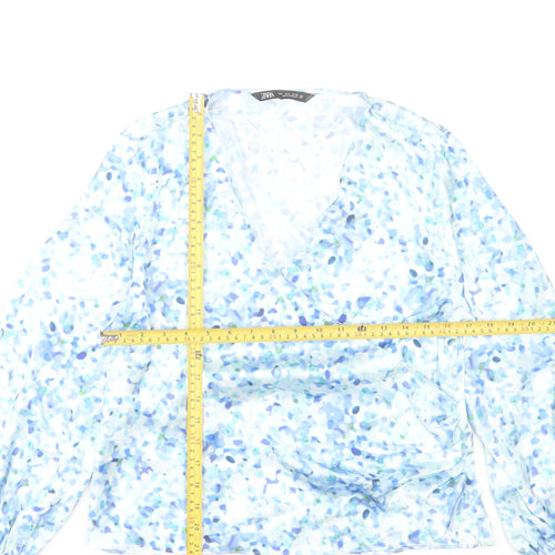 Zara Women’s Multicoloured Floral Wrap Blouse Long Sleeve L