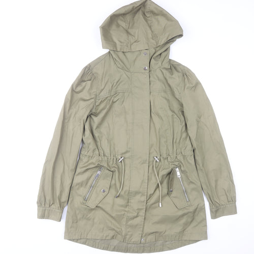George Women’s XS Khaki Parka Jacket Hooded Full Zip Casual