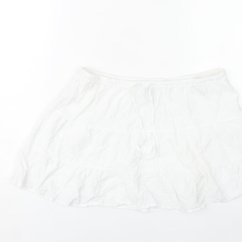 H&M Divided Women’s White Peasant Skirt Size M Viscose Blend