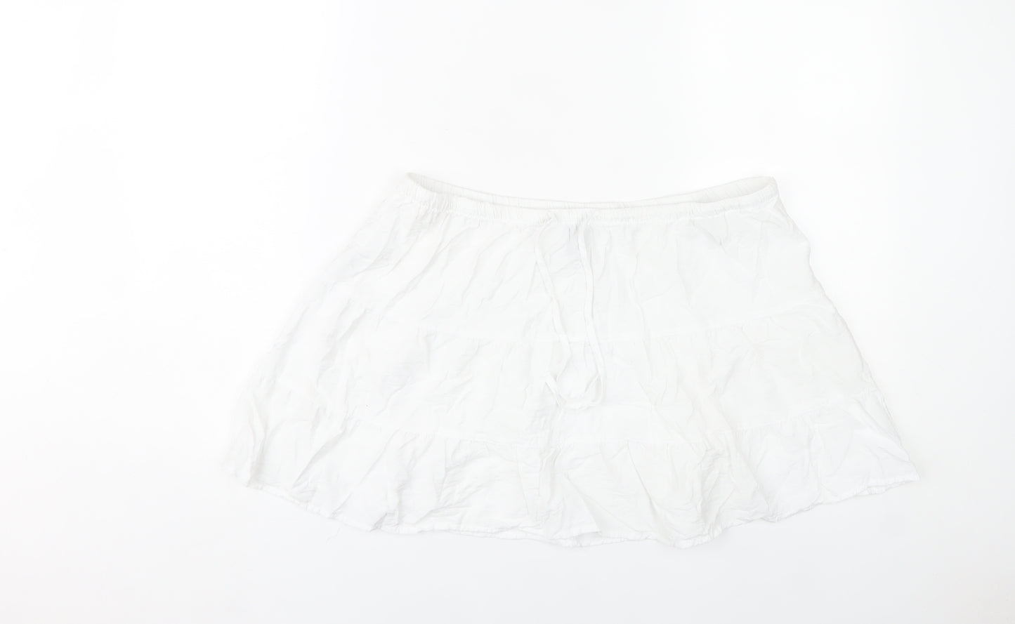 H&M Divided Women’s White Peasant Skirt Size M Viscose Blend