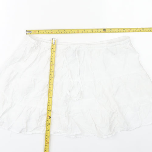 H&M Divided Women’s White Peasant Skirt Size M Viscose Blend