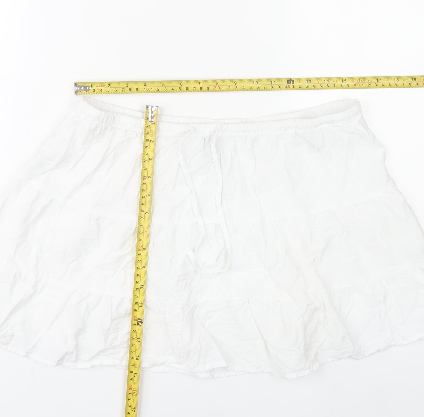 H&M Divided Women’s White Peasant Skirt Size M Viscose Blend