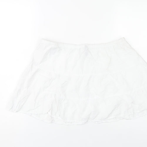 H&M Divided Women’s White Peasant Skirt Size M Viscose Blend
