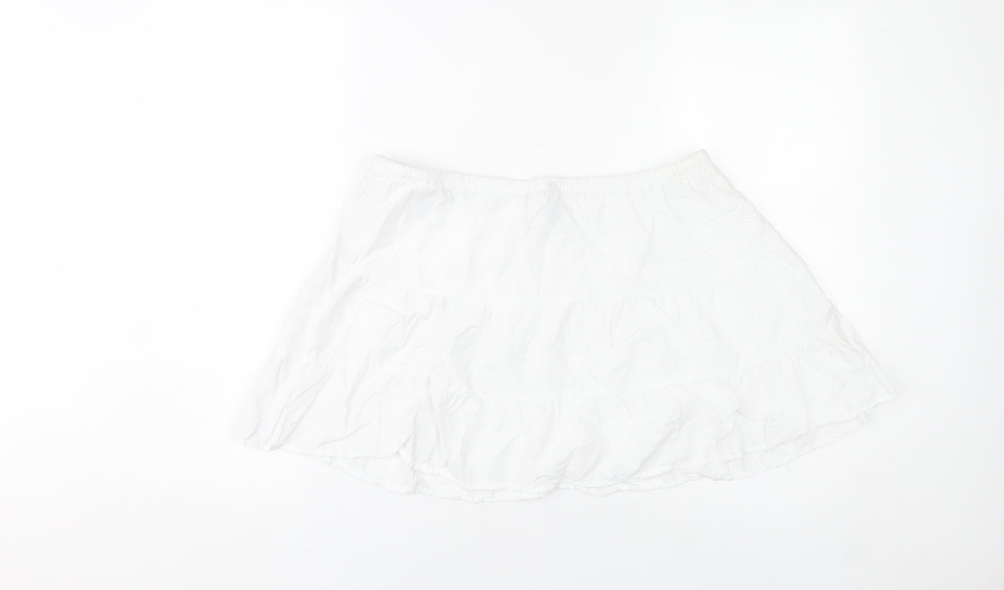 H&M Divided Women’s White Peasant Skirt Size M Viscose Blend