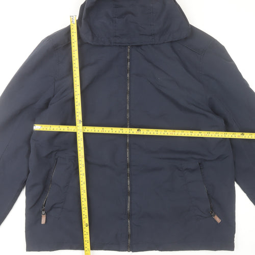 Maine New England Men’s Blue Hooded Zip Jacket Size L 42-44”