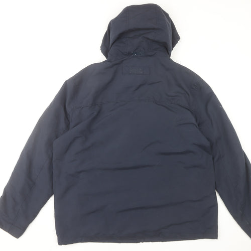 Maine New England Men’s Blue Hooded Zip Jacket Size L 42-44”