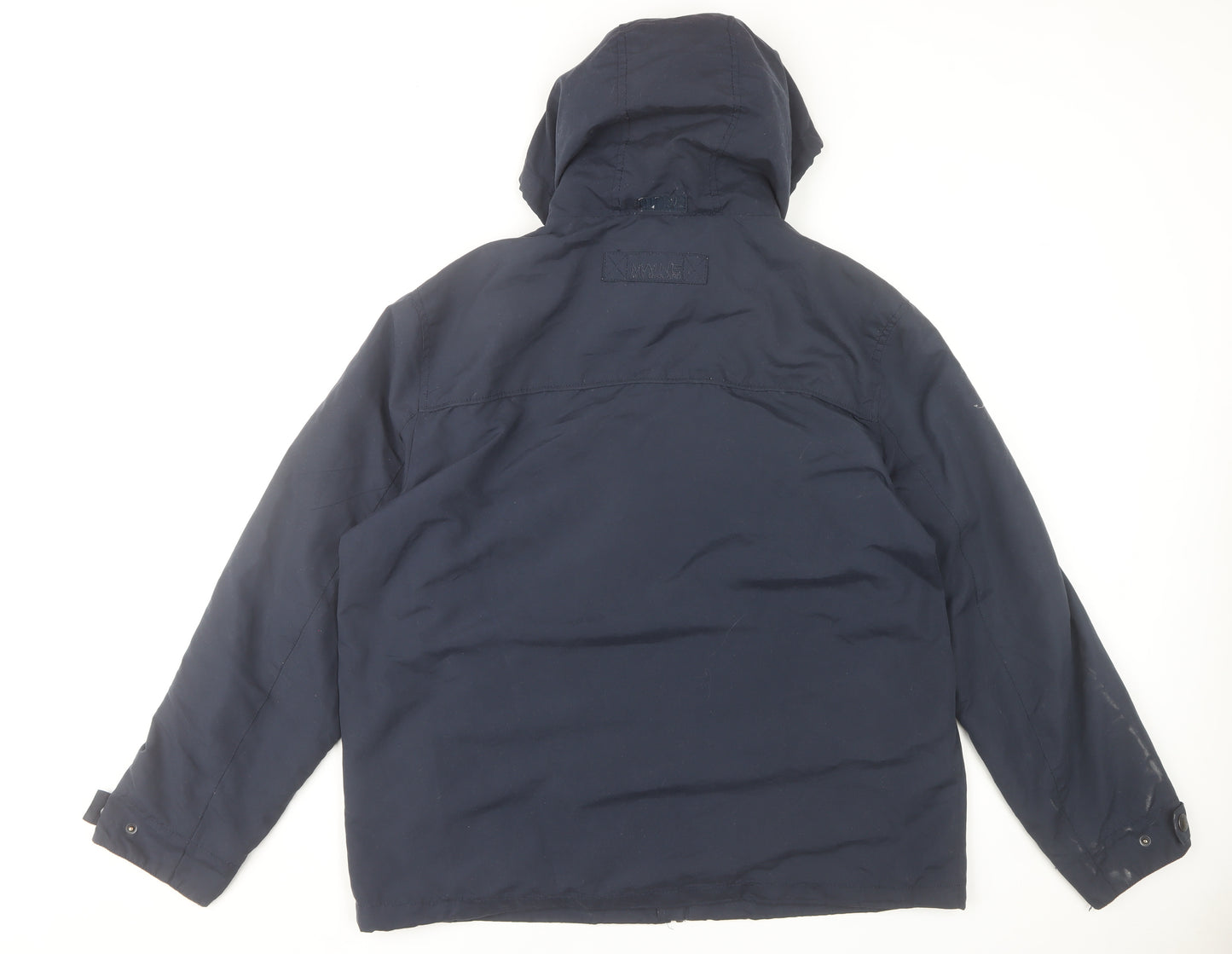 Maine New England Men’s Blue Hooded Zip Jacket Size L 42-44”