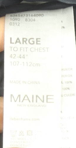 Maine New England Men’s Blue Hooded Zip Jacket Size L 42-44”