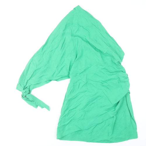 Zara Women’s Green Asymmetric One Shoulder Dress Size 14 Party