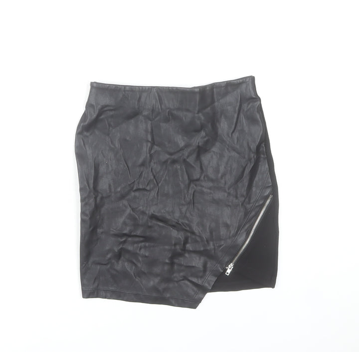Tally Weijl Women’s Black XS Faux Leather Pencil Mini Skirt