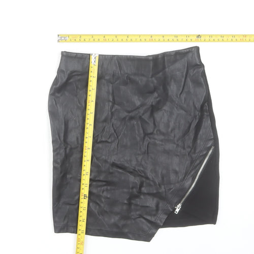 Tally Weijl Women’s Black XS Faux Leather Pencil Mini Skirt
