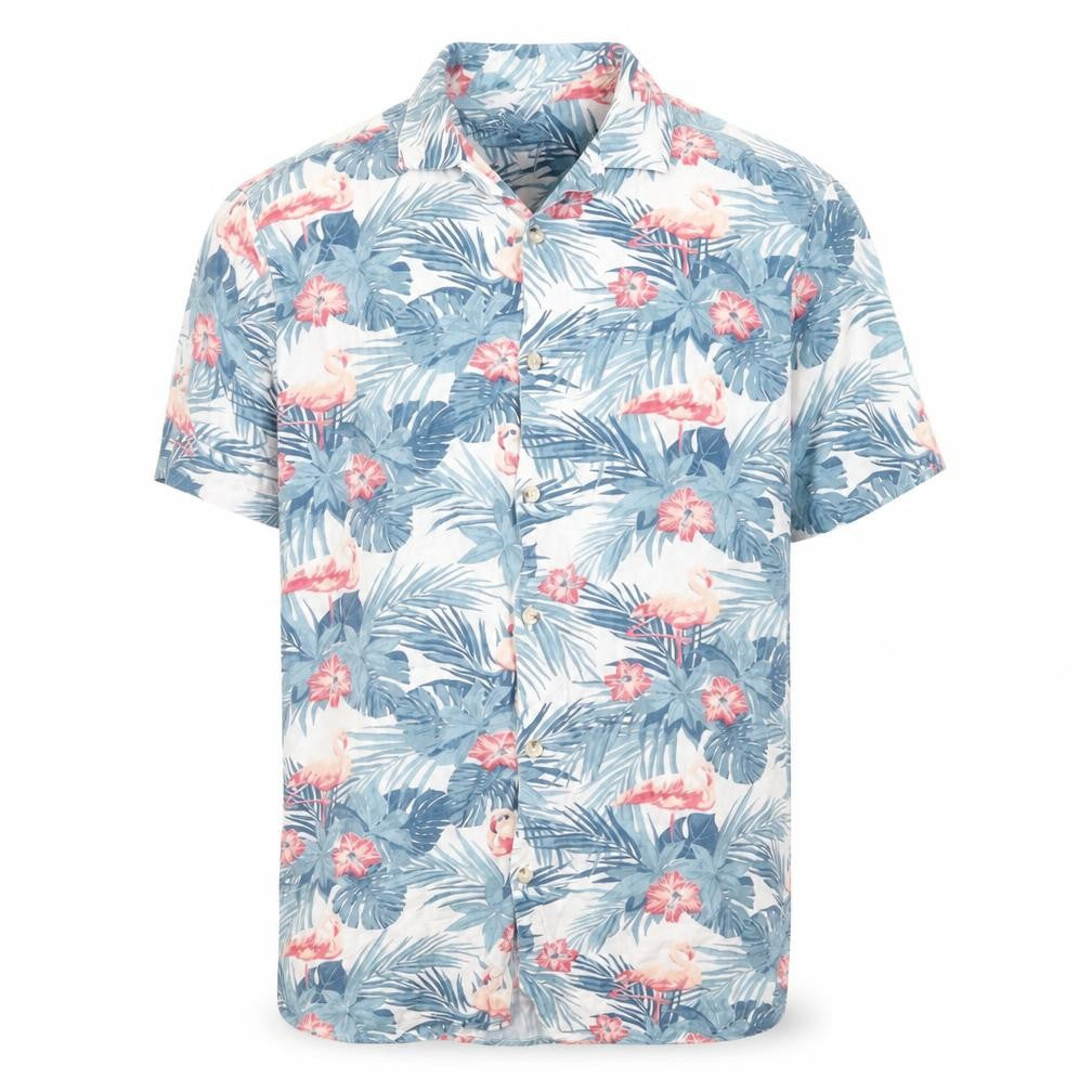 Front view of Urban Threads Men's Multicoloured Hawaiian Shirt M Casual Summer