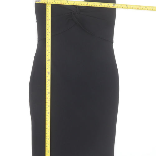 New Look Women’s Black Bodycon Strapless Knee Length Dress Size 10