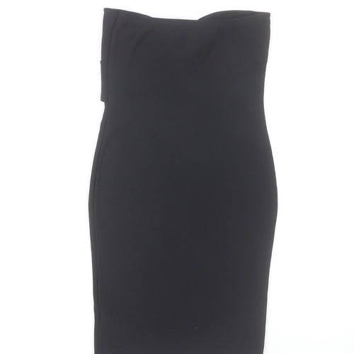 New Look Women’s Black Bodycon Strapless Knee Length Dress Size 10