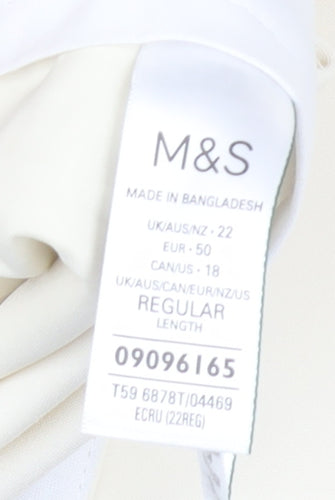 Marks and Spencer Womens Ivory Size 22 Regular Dress Pants Trousers