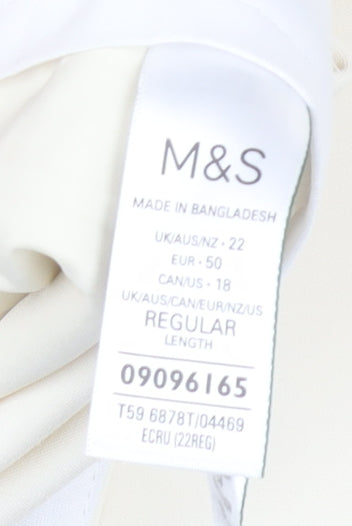 Marks and Spencer Womens Ivory Size 22 Regular Dress Pants Trousers