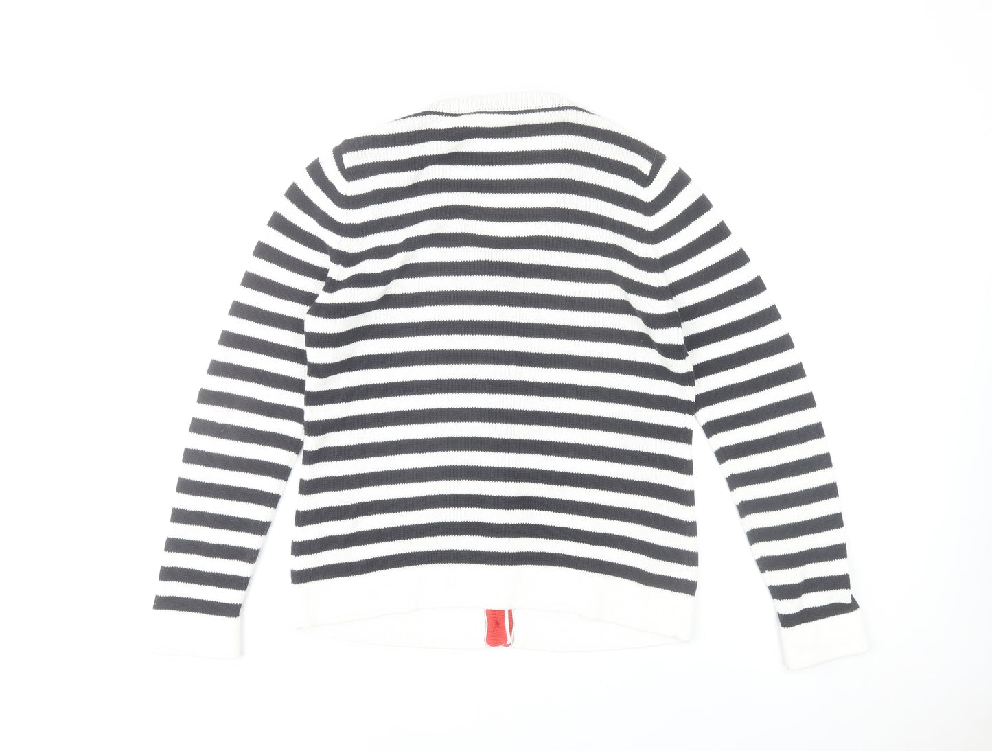 Gardeur Womens Black White Striped V-Neck Cardigan Size 10