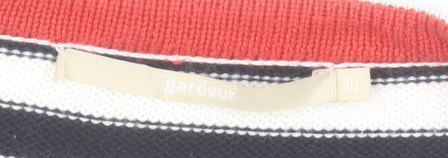 Gardeur Womens Black White Striped V-Neck Cardigan Size 10