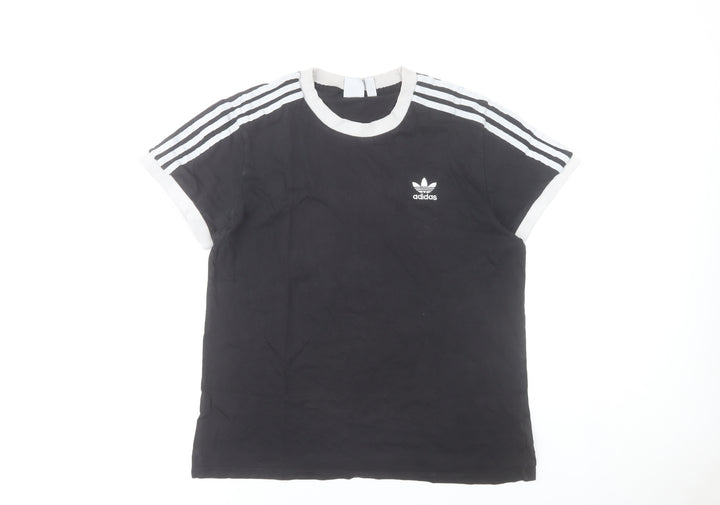 Adidas Womens Black Size 12 Cotton Crew Neck Short Sleeve T-Shirt