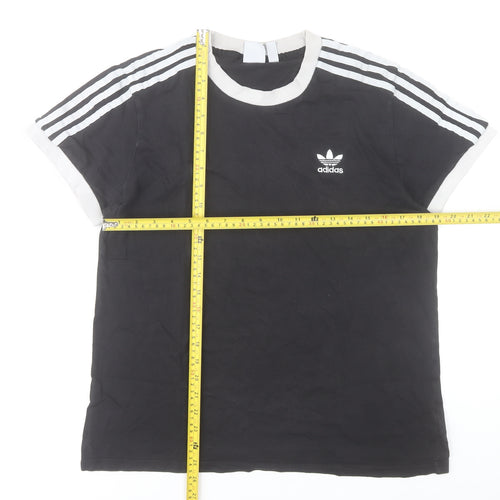 Adidas Womens Black Size 12 Cotton Crew Neck Short Sleeve T-Shirt
