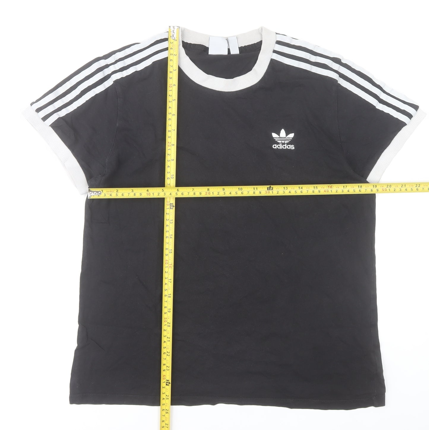 Adidas Womens Black Size 12 Cotton Crew Neck Short Sleeve T-Shirt